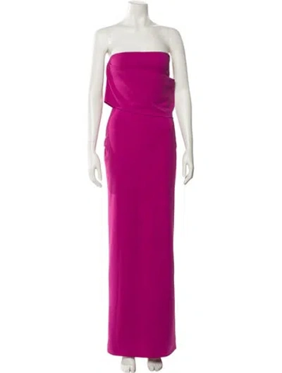Pre-owned Solace London Strapless Long Dress In Pink