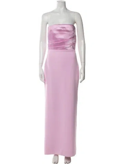 Pre-owned Solace London Strapless Long Dress In Pink
