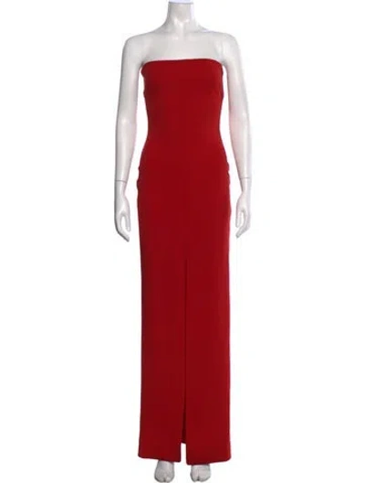 Pre-owned Solace London Strapless Long Dress In Red