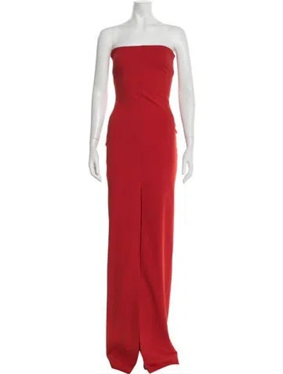 Pre-owned Solace London Strapless Long Dress In Red