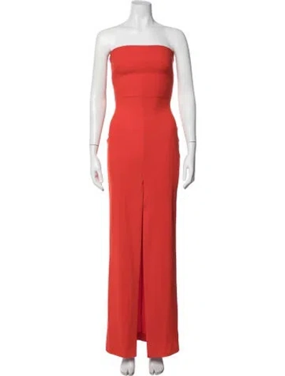 Pre-owned Solace London Strapless Long Dress In Red