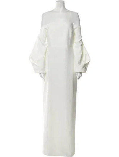 Pre-owned Solace London Strapless Long Dress W/ Tags In Neutral