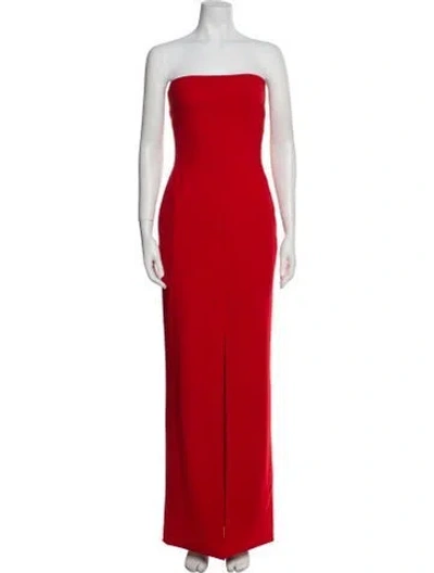Pre-owned Solace London Strapless Long Dress W/ Tags In Red