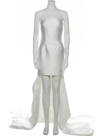 Pre-owned Solace London Strapless Long Dress W/ Tags In White