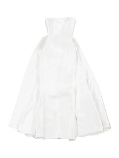 Pre-owned Solace London Strapless Long Dress In White