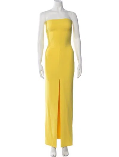 Pre-owned Solace London Strapless Long Dress In Yellow