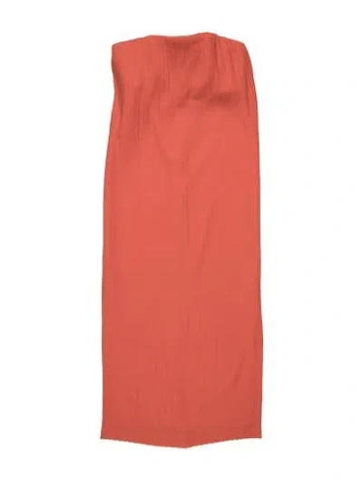 Pre-owned Solace London Strapless Midi Length Dress In Orange
