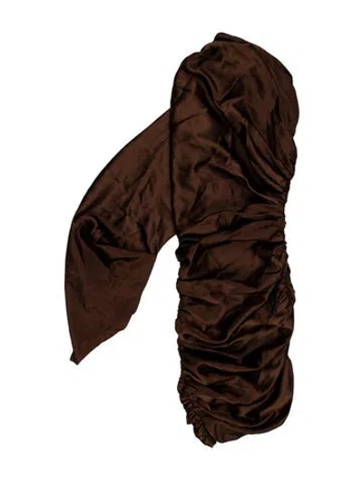 Pre-owned Solace London Strapless Mini Dress In Brown