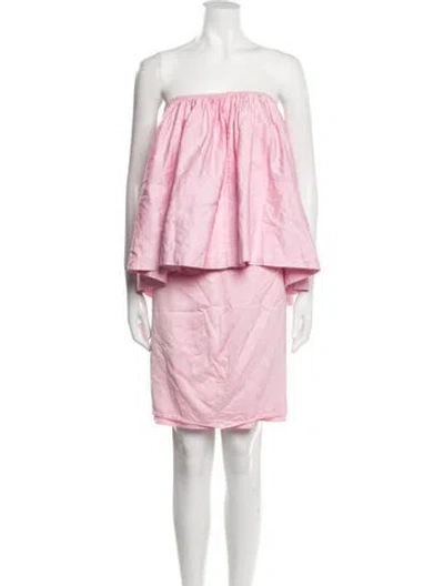 Pre-owned Solace London Strapless Mini Dress In Pink