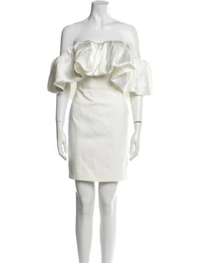 Pre-owned Solace London Strapless Mini Dress In White