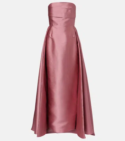 SOLACE LONDON STRAPLESS SATIN GOWN