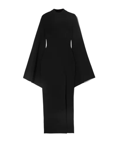 Solace London Stretch-knit Maxi Dress In Black