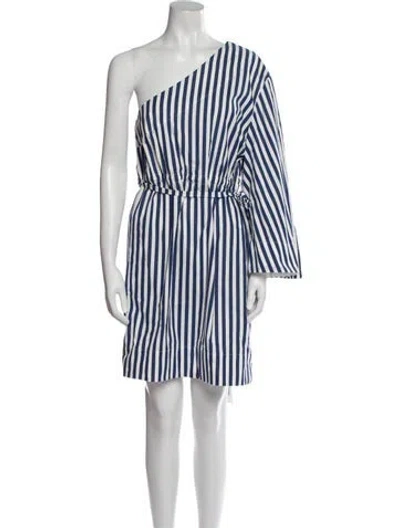 Pre-owned Solace London Striped Mini Dress In Blue