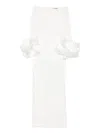 Solace London Talia Ruffle-cuff Maxi Dress In White