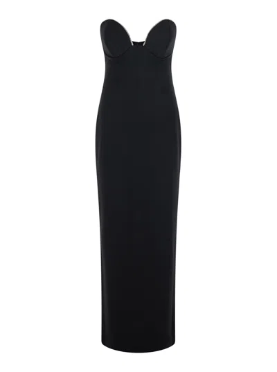 Solace London Tech Fabric Maxi Sommer Dress In Black