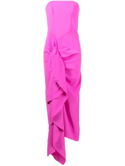 Solace London Thalia Midi Dress In Pink
