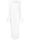 Solace London The Amalie Off-shoulder Dress In Weiss