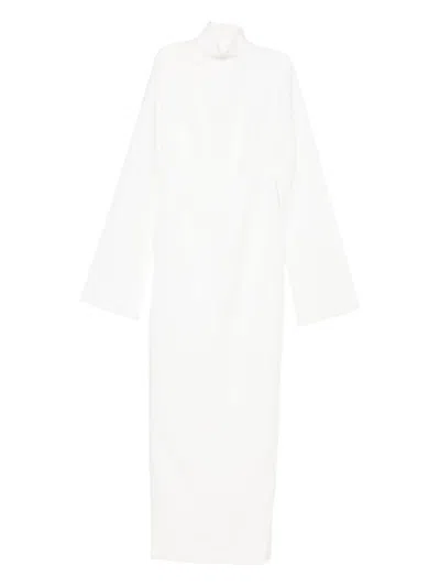 Solace London The Josefine Long-sleeve Maxi Dress In White