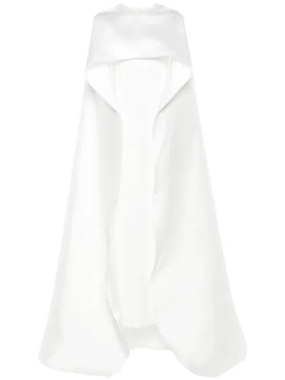 Solace London Cape-layer Maxi Dress In White
