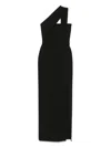 Solace London One-shoulder Crepe Gown In Black