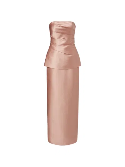 Solace London The Lucille Strapless Dress In Pink