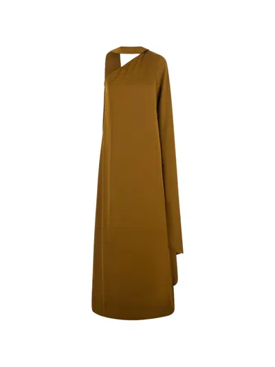 Solace London The Newman Maxi Dress In Gold In Brown