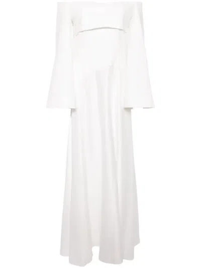 Solace London The Rina Off-shoulder Gown In White