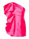 Solace London Fuchsia Mini Dress With Ruffles At The Side In Multicolour