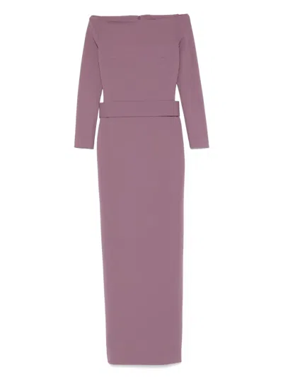 Solace London Sabina Off-the-shoulder Stretch-crepe Maxi Dress In Multicolor