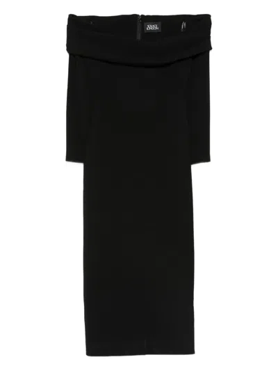 Solace London The Yuni Off-shoulder Midi Dress In Black