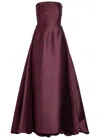 Solace London Tiffany Strapless Faille Gown In Purple