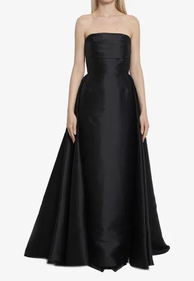Solace London Tiffany Strapless Gown In Black