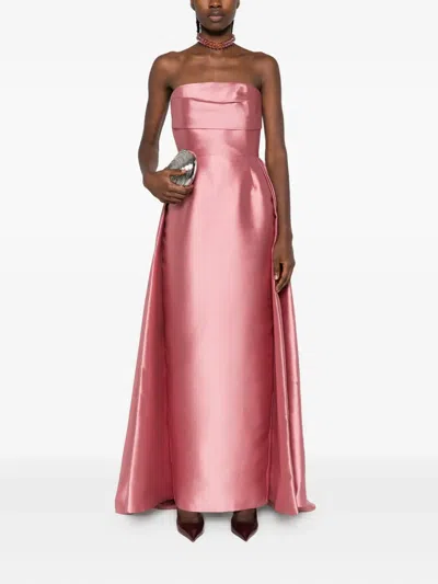 Solace London Tiffany Strapless Maxi Dress In Pink