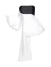 Solace London 'nadina' Black And White Top With Bow Detail In Black/cream