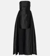 Solace London Strapless Trina Mini Dress With Maxi Draped In Black