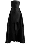 Solace London Strapless Trina Mini Dress With Maxi Draped In Black
