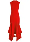Solace London Trinity Crepe Midi Dress In Red