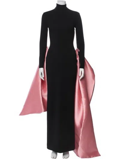 Pre-owned Solace London Turtleneck Long Dress In Black