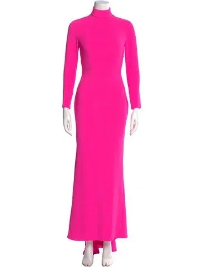 Pre-owned Solace London Turtleneck Long Dress In Pink