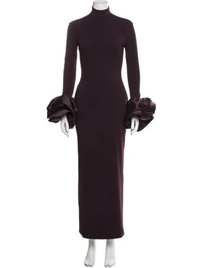 Pre-owned Solace London Turtleneck Long Dress In Purple
