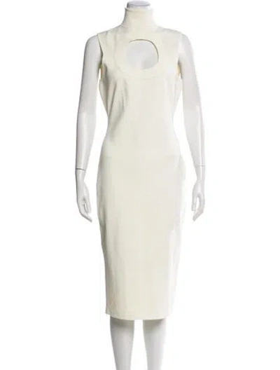 Pre-owned Solace London Turtleneck Midi Length Dress In Neutral