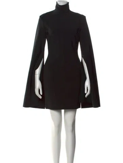 Pre-owned Solace London Turtleneck Mini Dress In Black