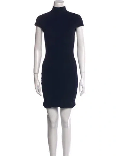 Pre-owned Solace London Turtleneck Mini Dress In Blue
