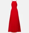 Solace London Ulla Caped Crêpe And Satin Gown