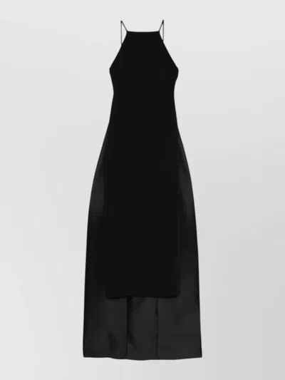Solace London Ulla Maxi Dress Halter Neck Open Back In Black
