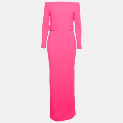 Solace London Ultra Pink Stretch Crepe Sabina Maxi Dress
