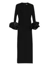 Solace London Valerie Maxi Dress Deep V Neckline In Black