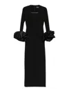 Solace London Valerie Maxi Dress Deep V Neckline In Black