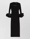 Solace London Valerie Maxi Dress Deep V Neckline In Black