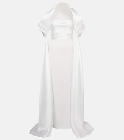Solace London Vera Satin Bustier Gown In White